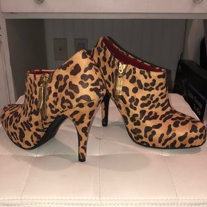 Christian Siriano suede cheetah heels